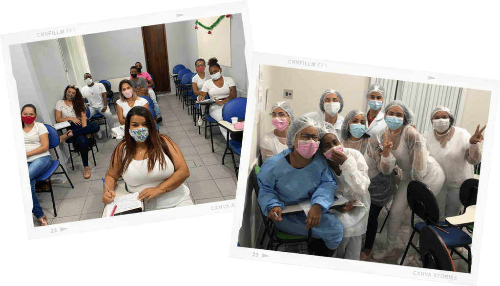 imagens de aulas teóricas e práticas do curso técnico de saúde bucal - escola tsb